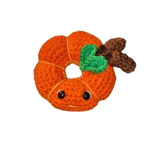 Polly The Pumpkin Donut Ring Crochet Handmade Pin Cushion